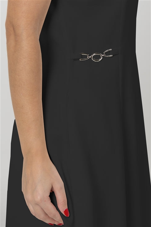 Vestido Mulher ANA SOUSA Preto Curto com Decote em V e Bolsos Laterais