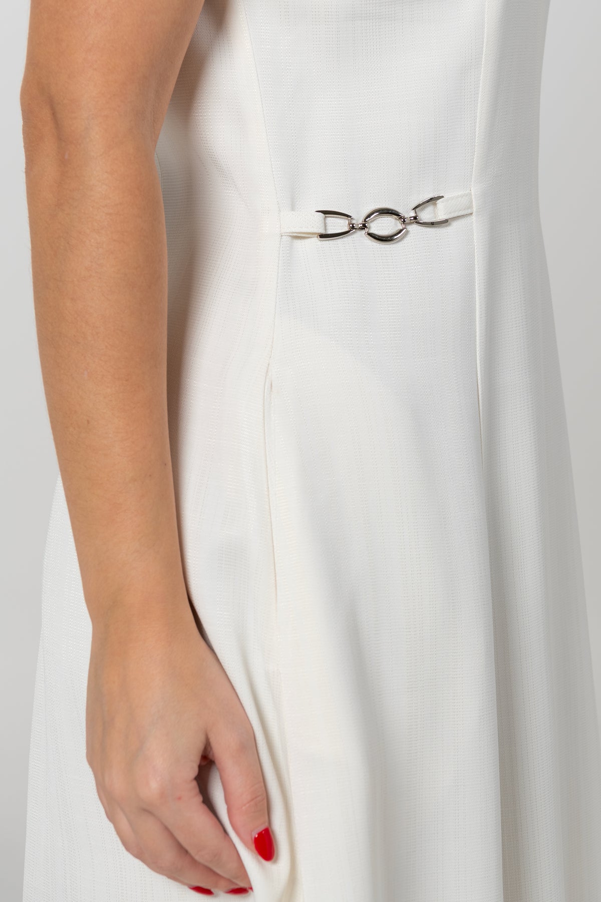 Vestido Mulher ANA SOUSA Branco Curto com Decote em V e Bolsos Laterais