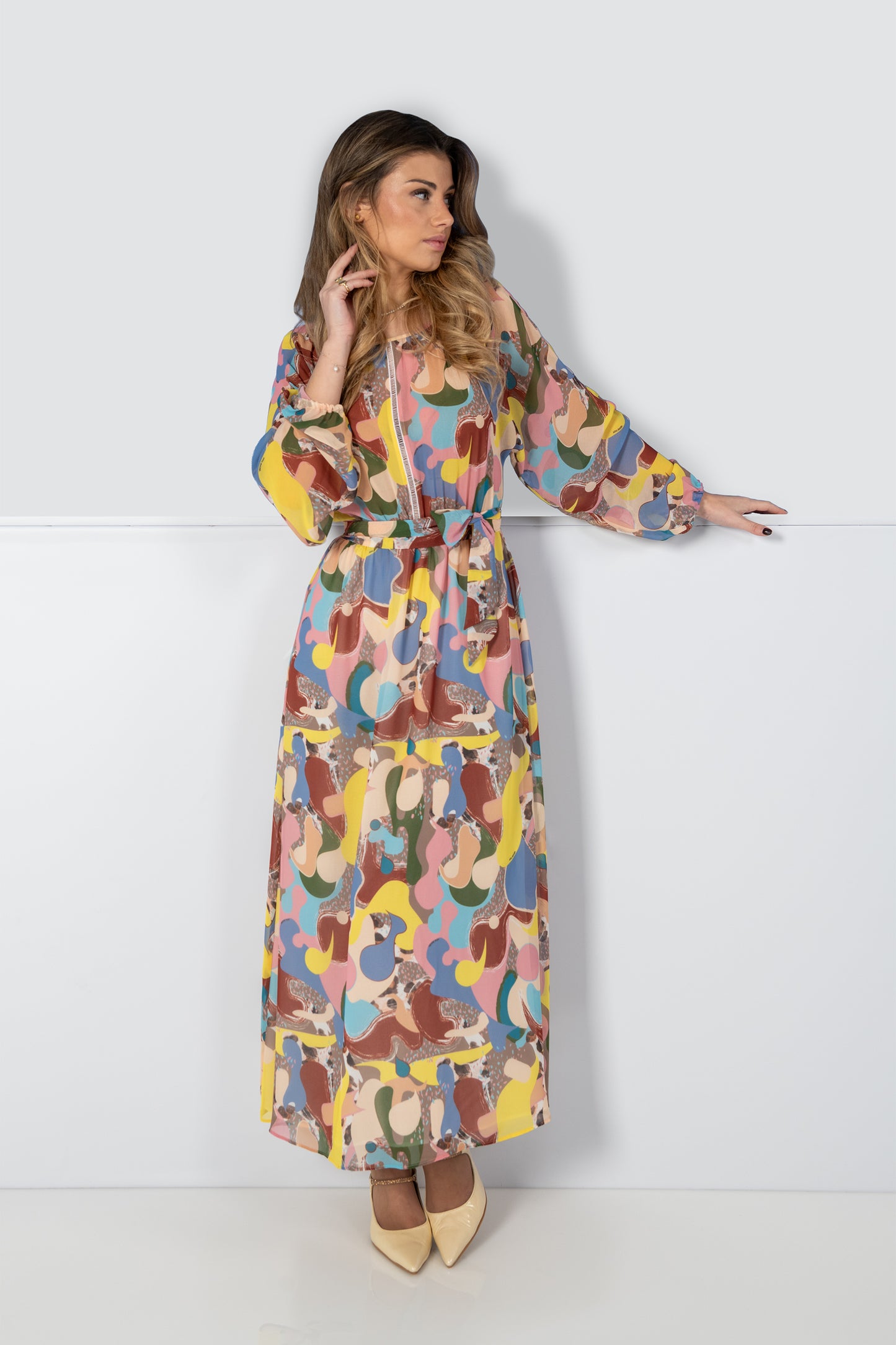 Vestido Mulher ANA SOUSA Multicolor com Estampado Floral e Comprimento Midi