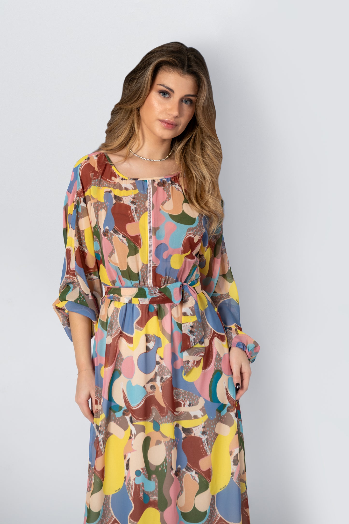 Vestido Mulher ANA SOUSA Multicolor com Estampado Floral e Comprimento Midi