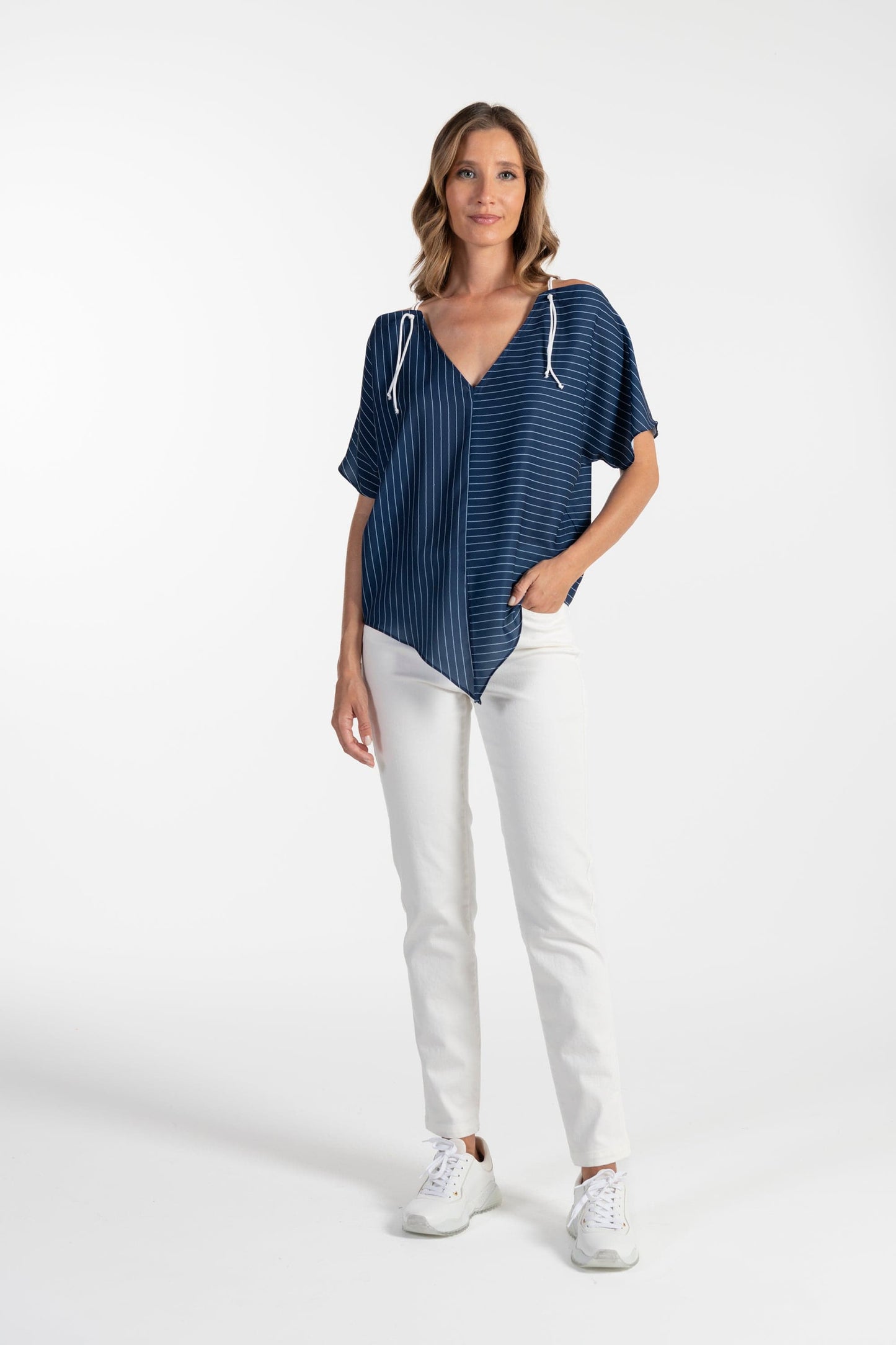 Túnica Azul de Mulher ANA SOUSA com Decote em V