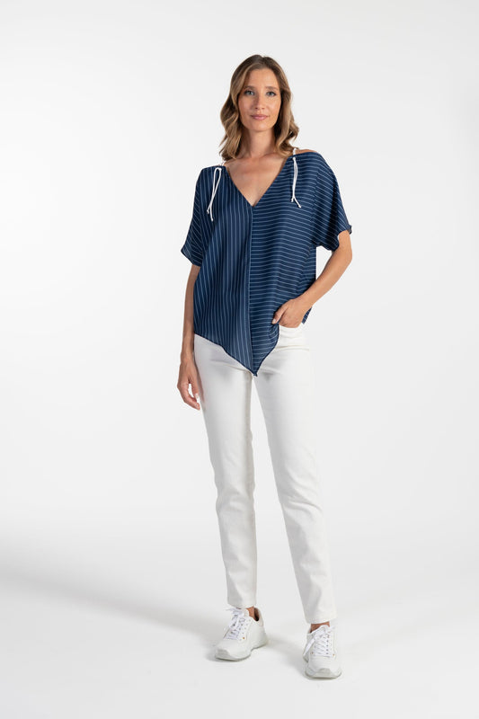 Túnica Azul de Mulher ANA SOUSA com Decote em V