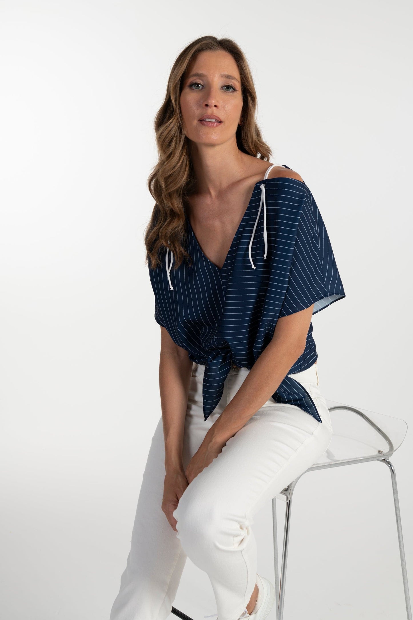 Túnica Azul de Mulher ANA SOUSA com Decote em V