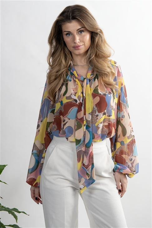 Túnica Mulher ANA SOUSA Multicolor com Estampado Floral e Manga Comprida