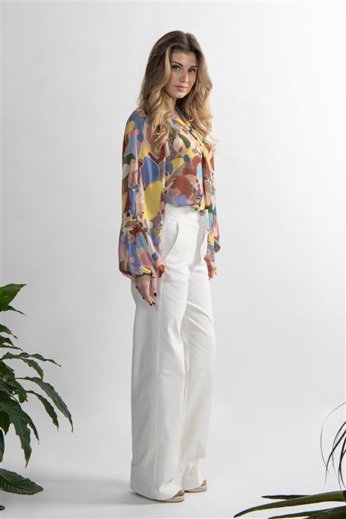 Túnica Mulher ANA SOUSA Multicolor com Estampado Floral e Manga Comprida