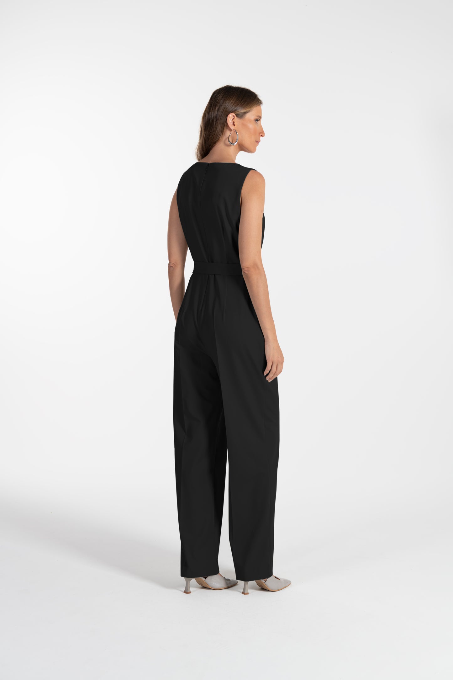 Jumpsuit Preto de Mulher ANA SOUSA com Decote Cruzado