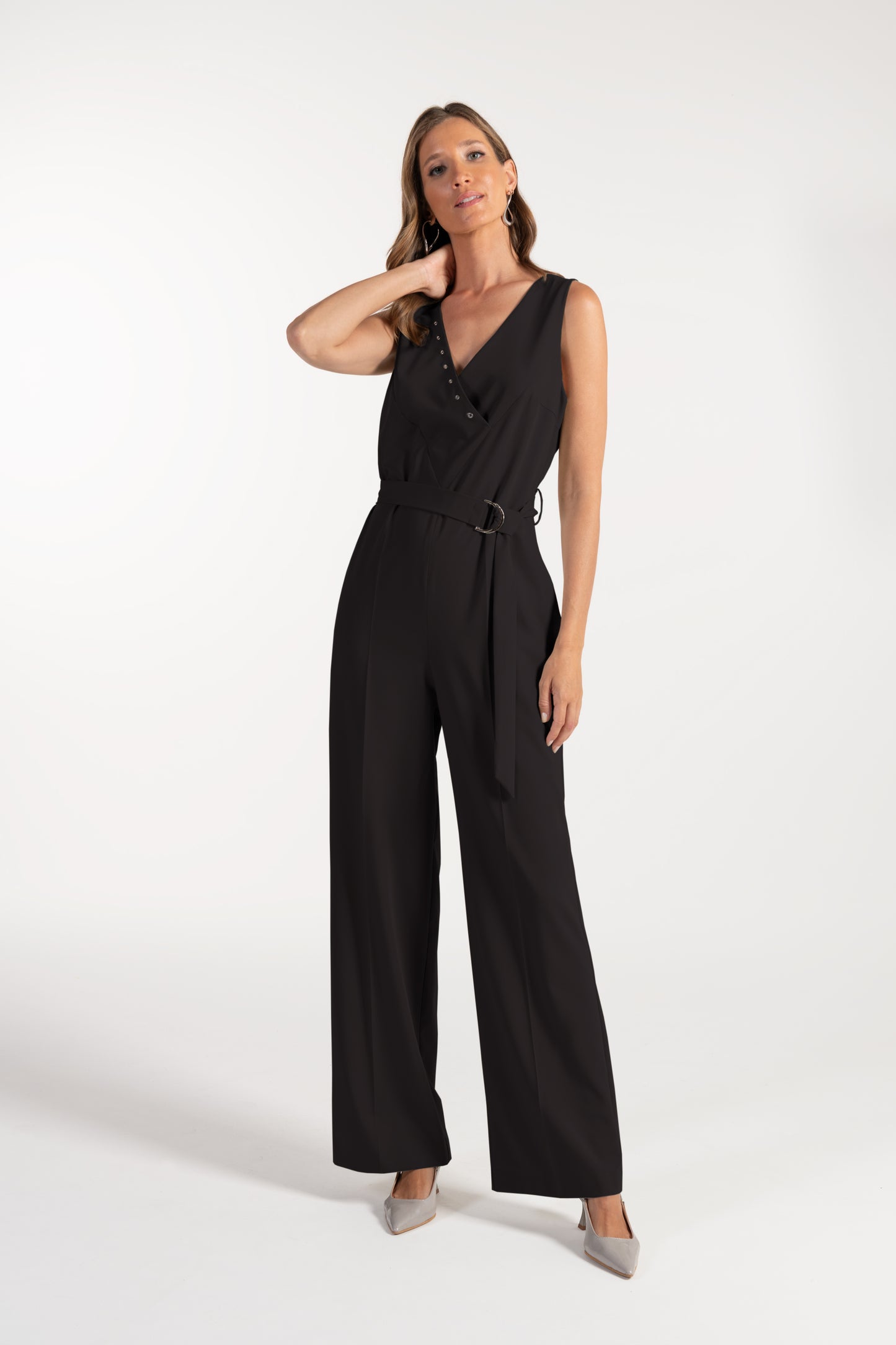 Jumpsuit Preto de Mulher ANA SOUSA com Decote Cruzado