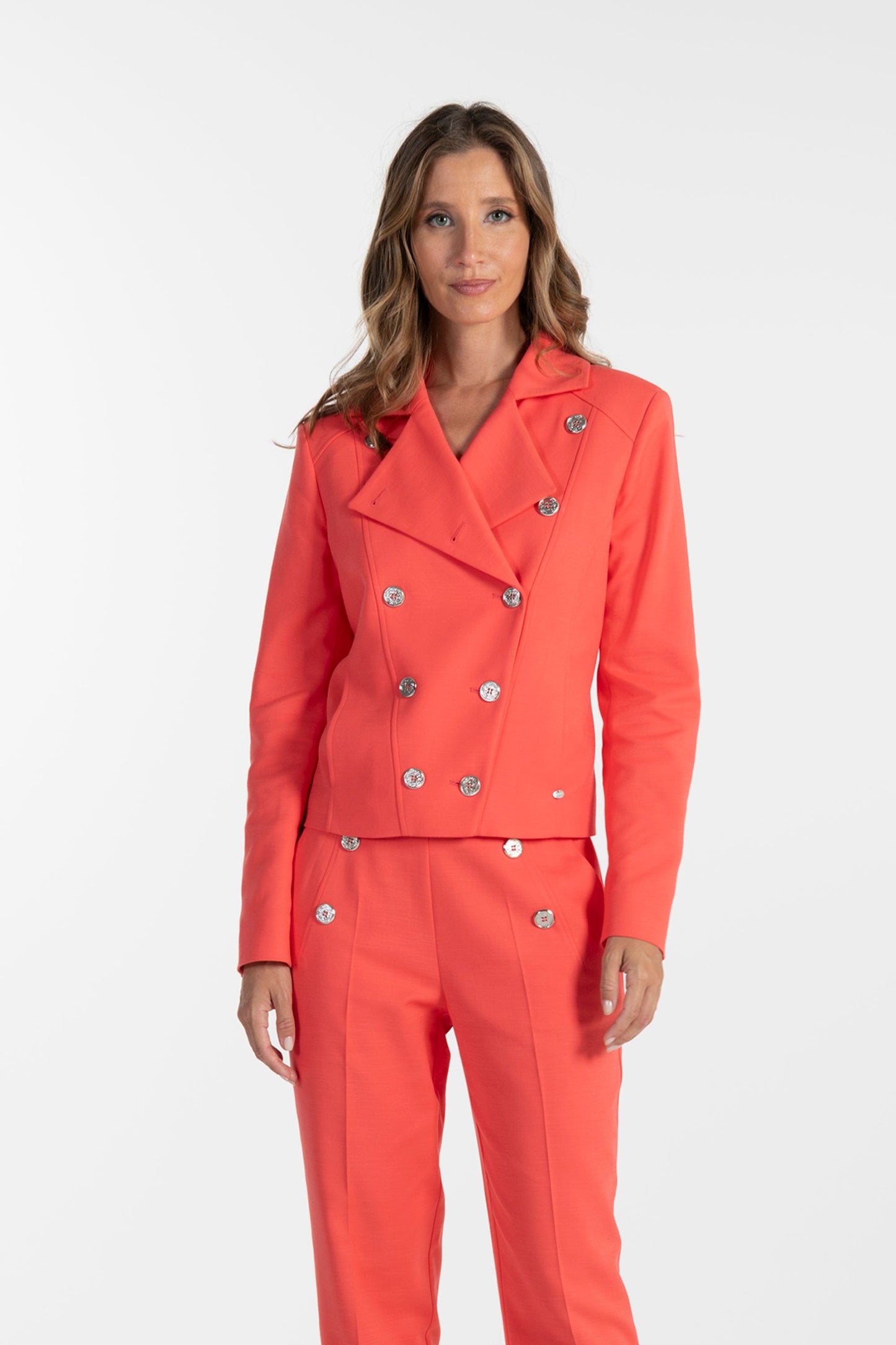 Jaqueta Coral de Mulher ANA SOUSA com Botões Metálicos