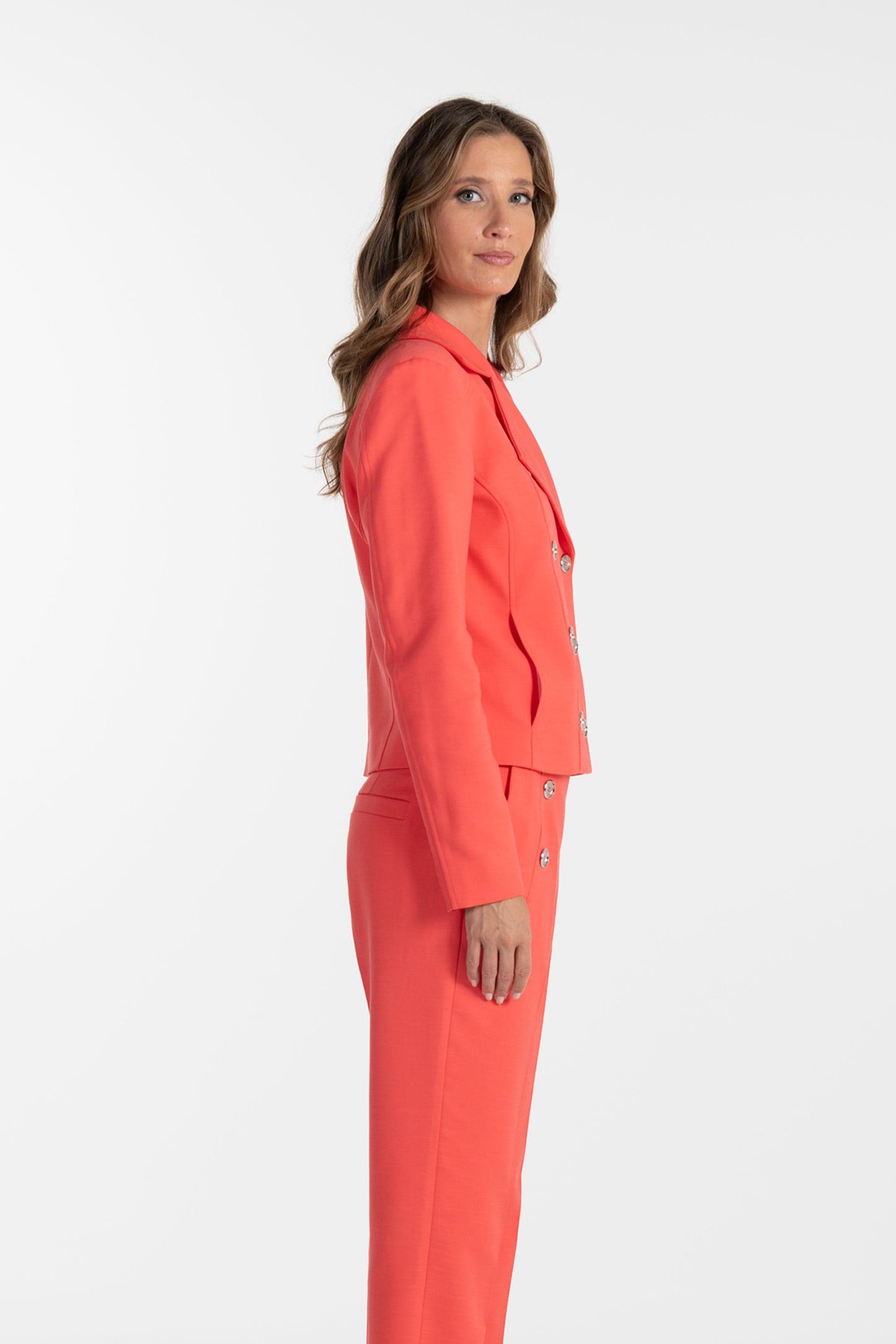 Jaqueta Coral de Mulher ANA SOUSA com Botões Metálicos