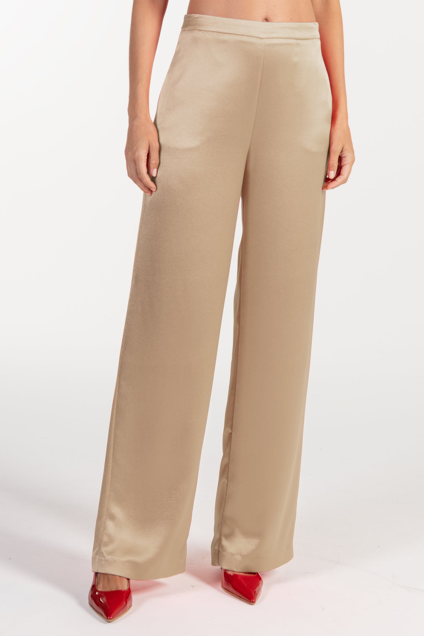 Calças Bege de Mulher ANA SOUSA com Corte Largo