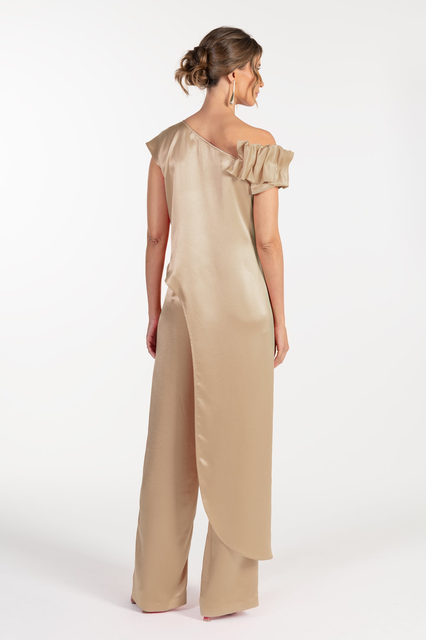 Calças Bege de Mulher ANA SOUSA com Corte Largo