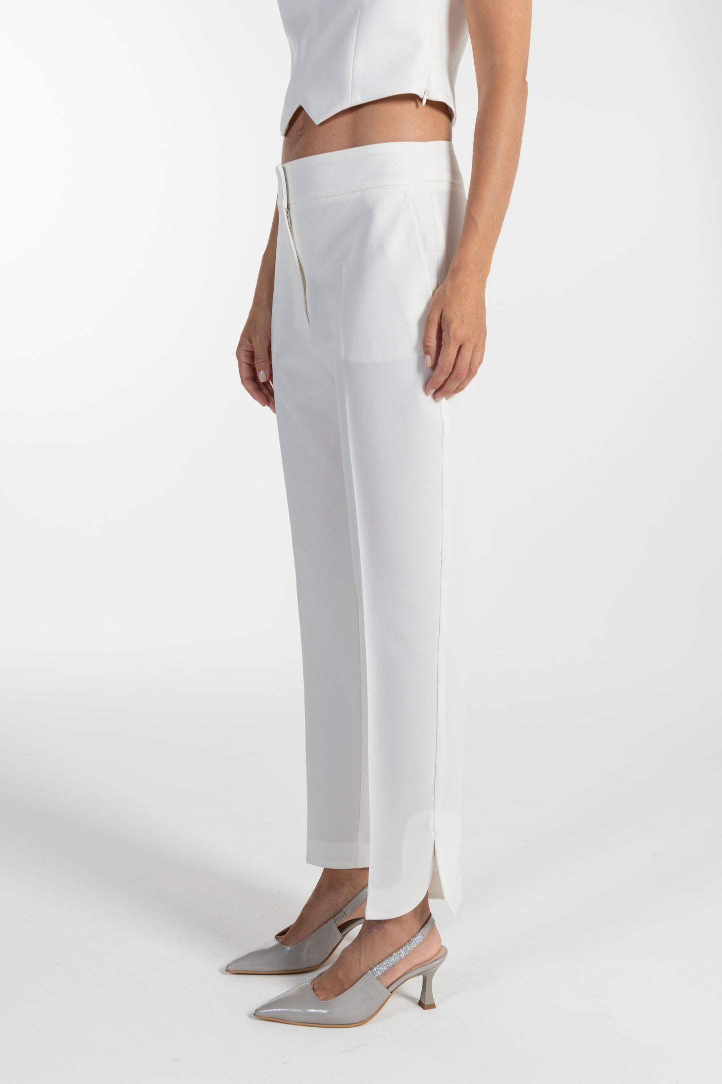 Calças s Ana Sousa Brancas Corte Reto
