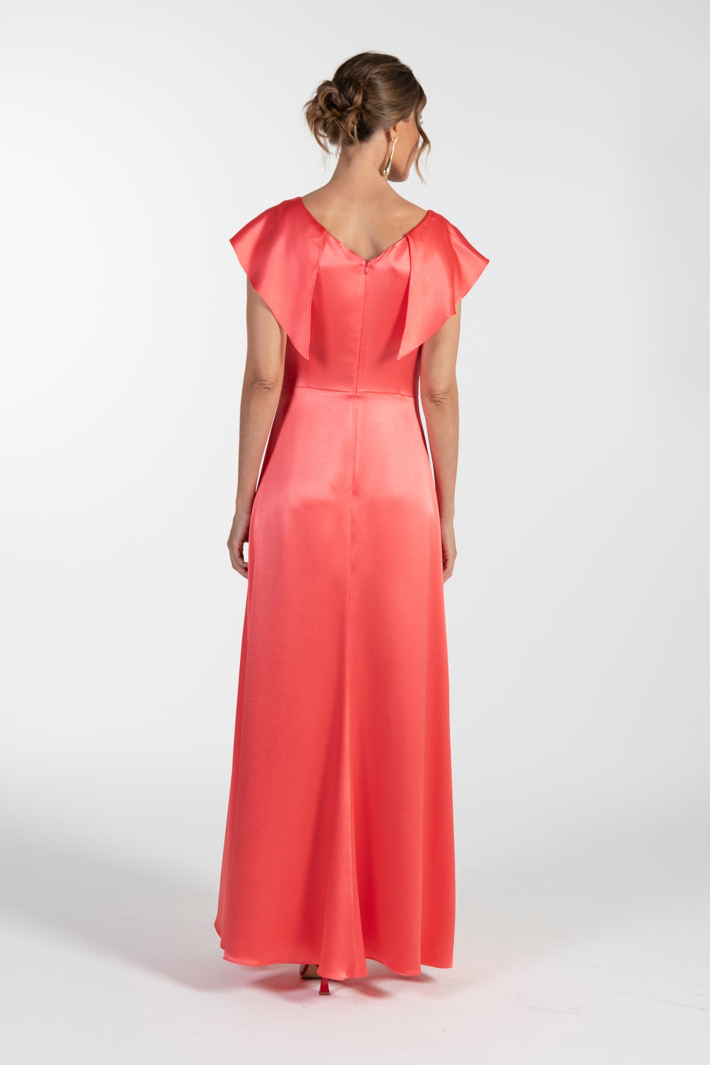 Vestido Coral de Mulher ANA SOUSA em Tecido Acetinado