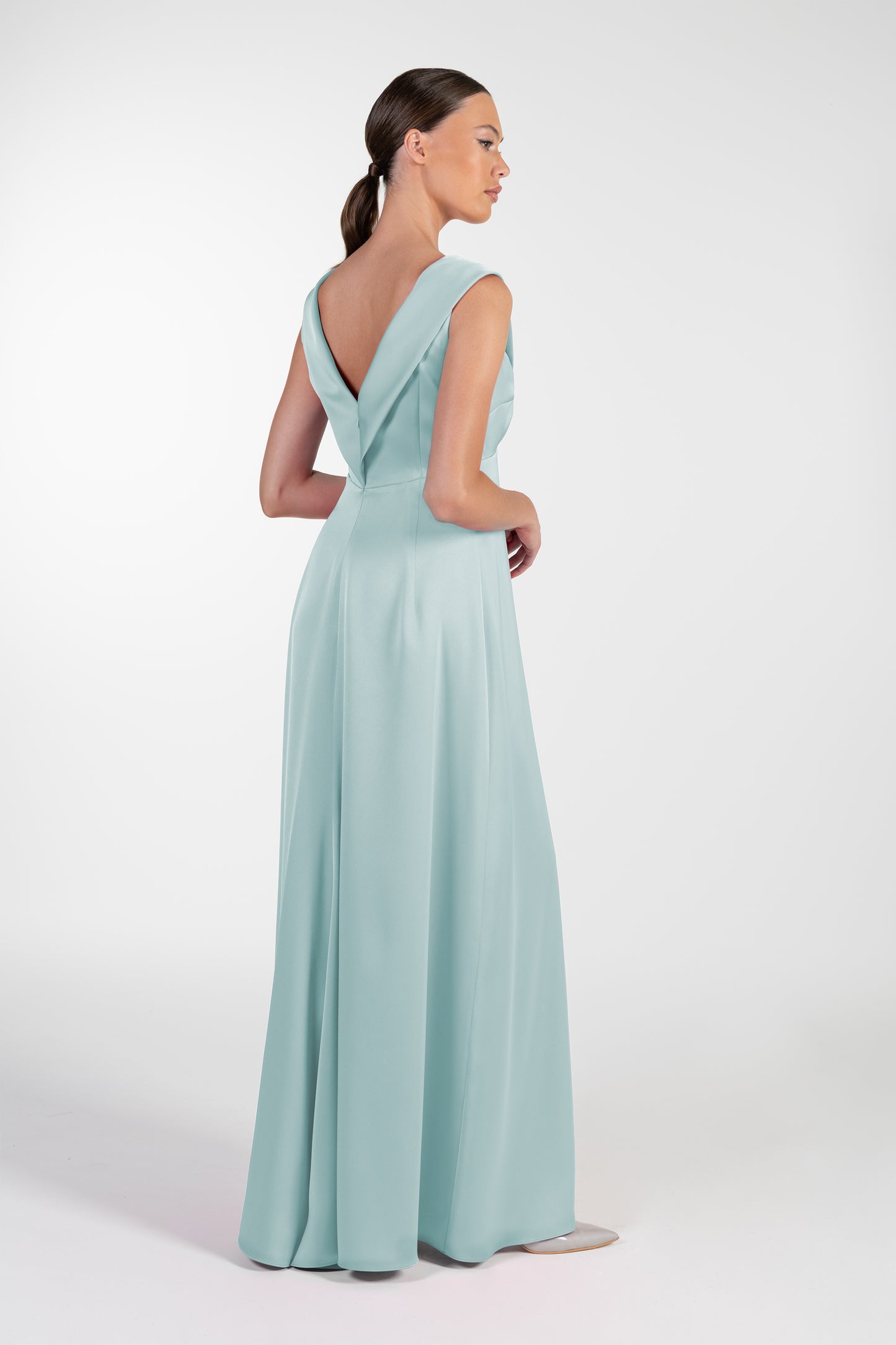 Vestido Verde Água de Mulher ANA SOUSA com Abertura Frontal