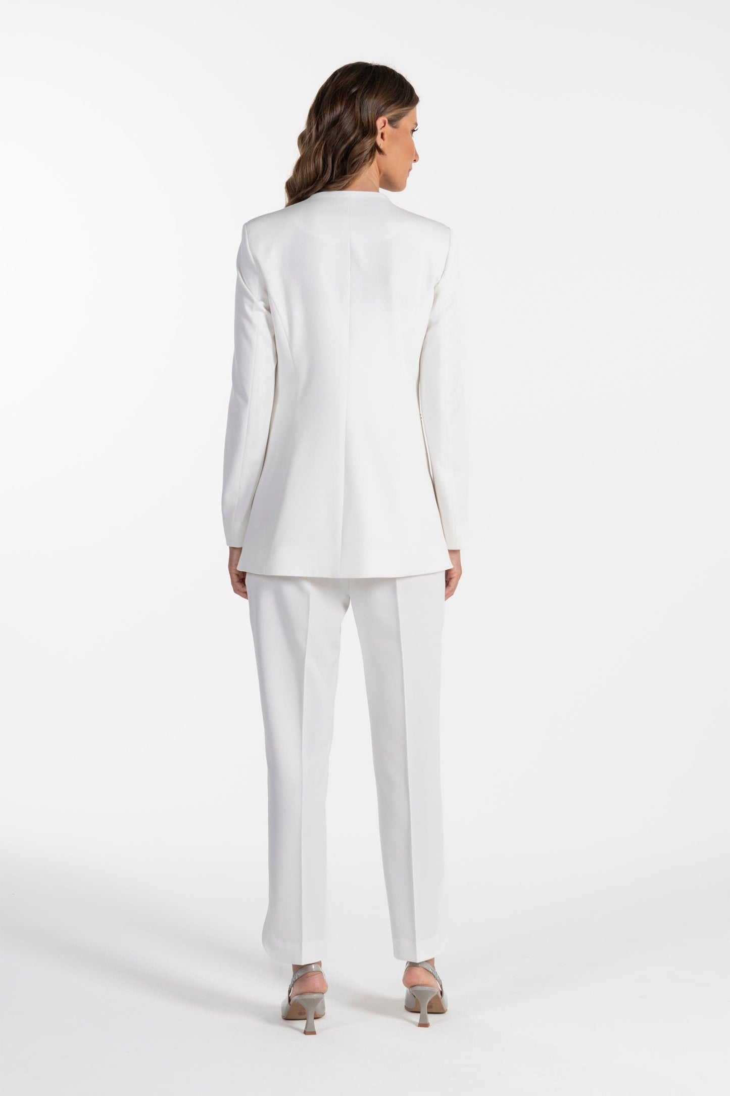 Blazer Ana Sousa Branco com Botões Elegantes