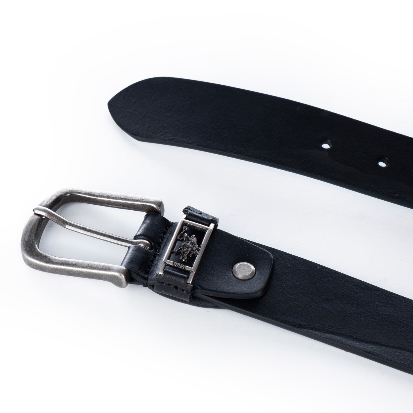 Cinto Homem Us Polo Preto com Detalhe de Metal