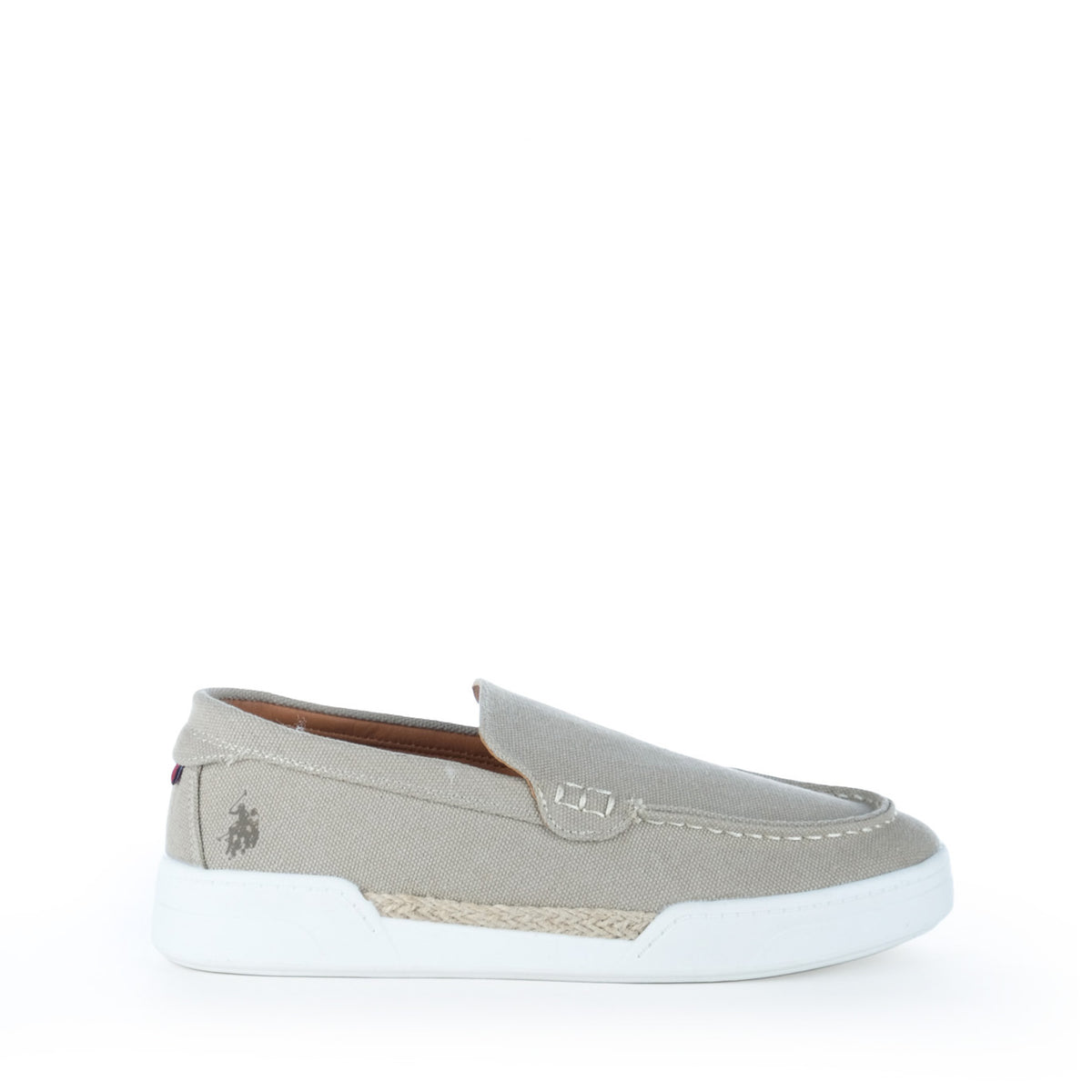 Mocassins Homem U.S. Polo Assn. Bege com Sola Branca