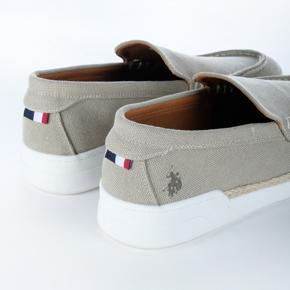 Mocassins Homem U.S. Polo Assn. Bege com Sola Branca