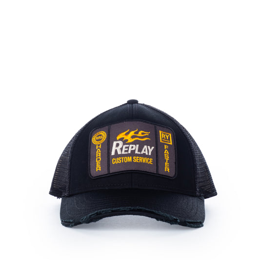 Boné Masculino Replay Preto Bordado