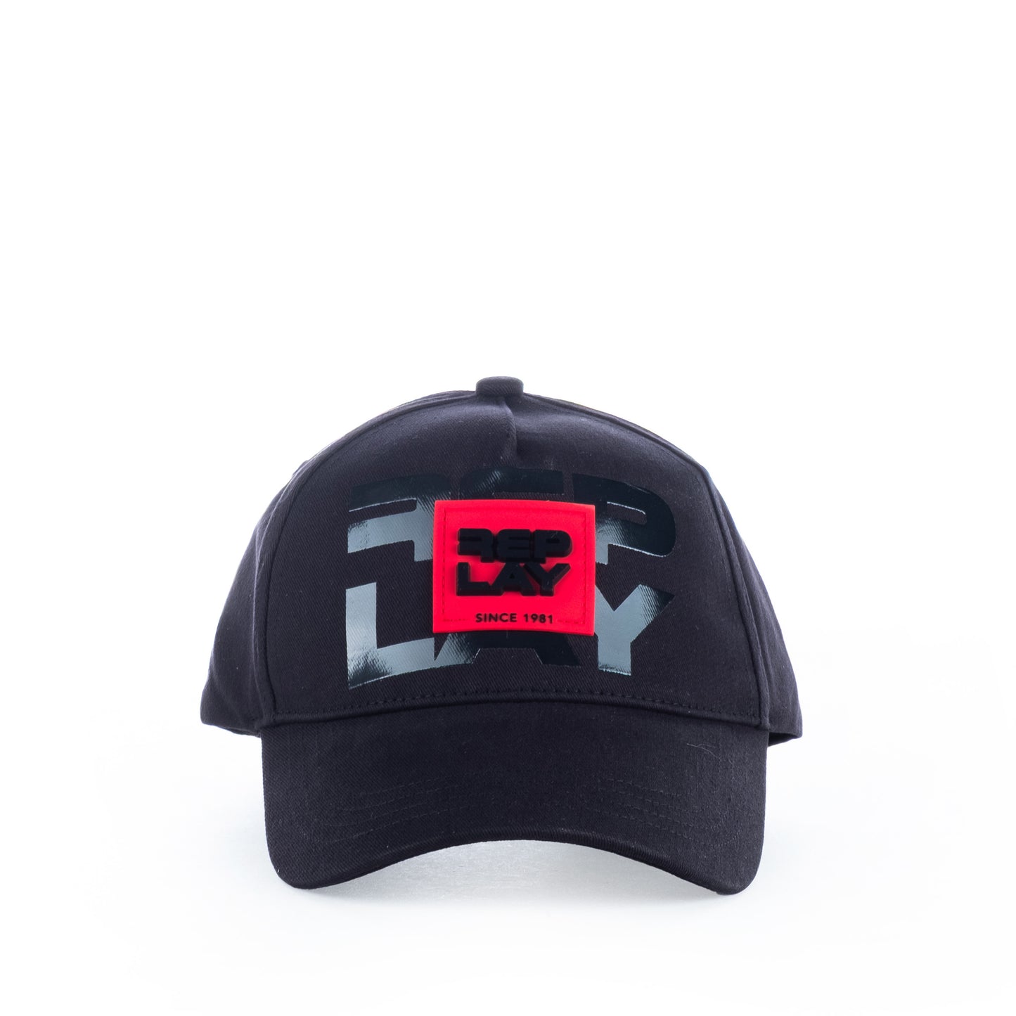 Boné Unissexo Replay Preto com Estampa Moderna e Logo