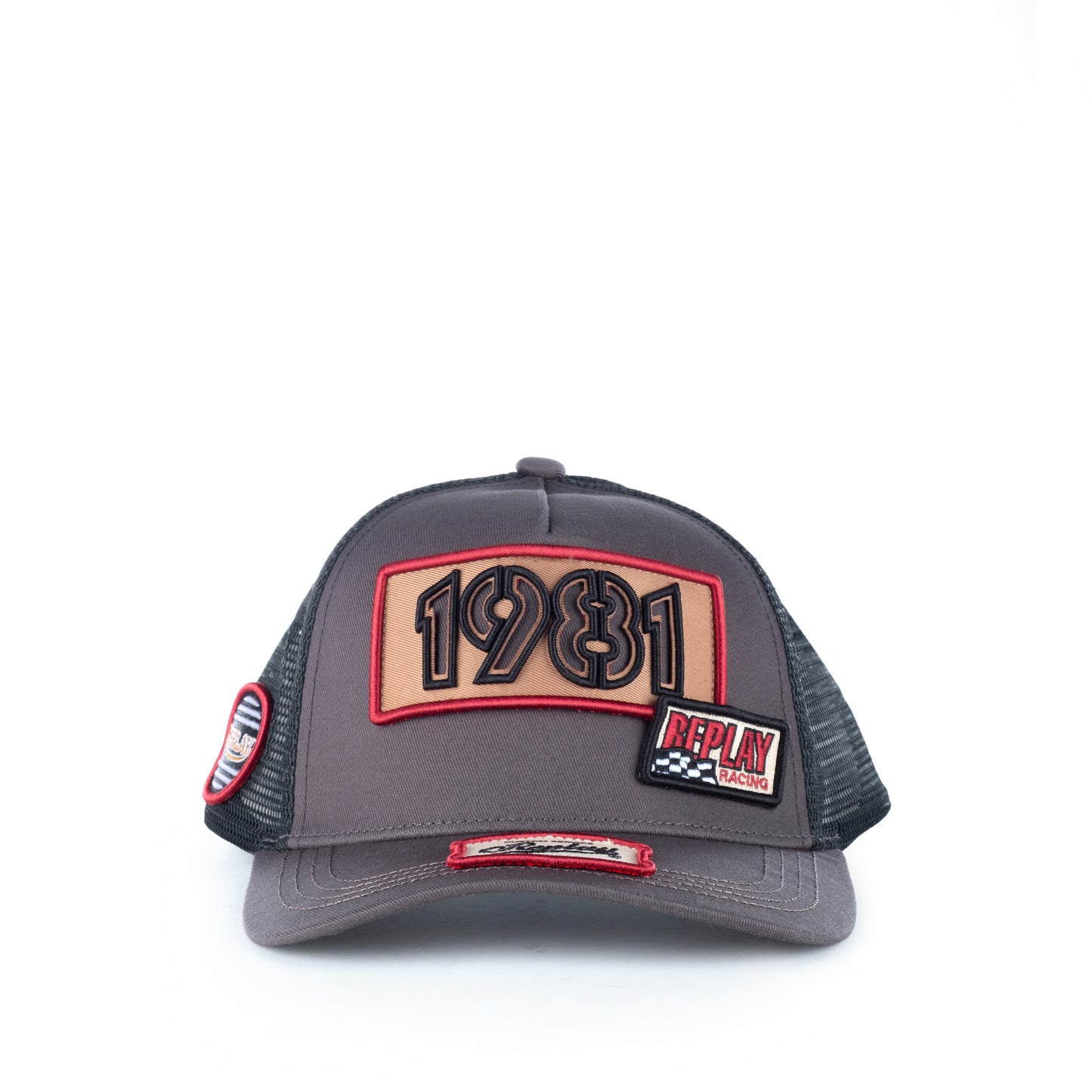 Boné Homem Replay Cinza com Patch Frontal e Ajuste Traseiro