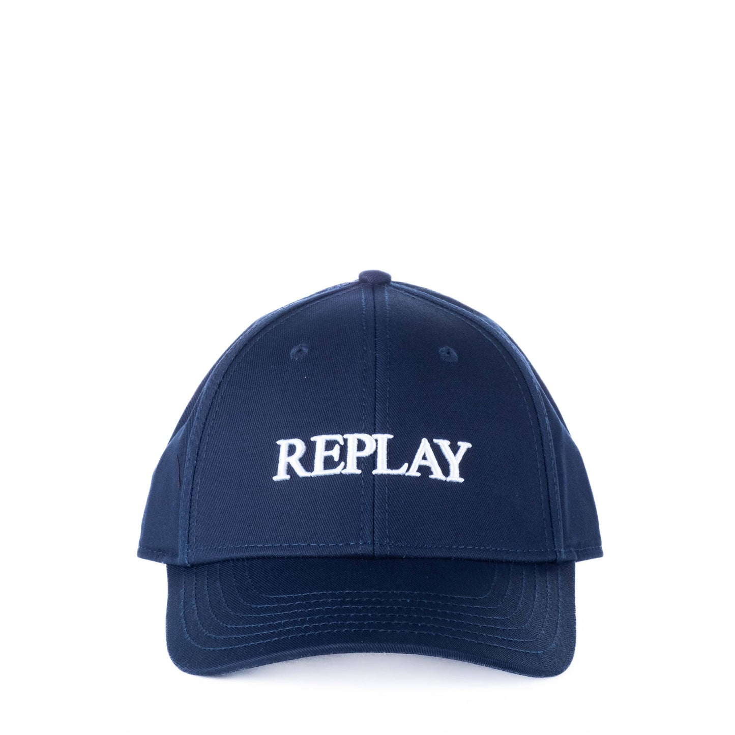 Boné Replay Azul Escuro com Logótipo Bordado em Branco