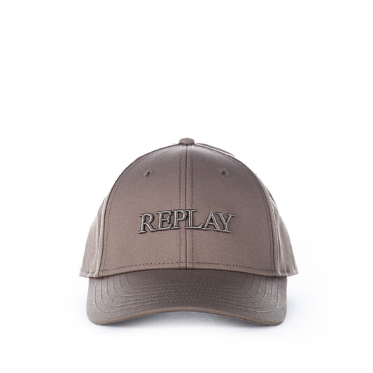 Boné Casual Unissexo Replay Bege com Logo Bordado