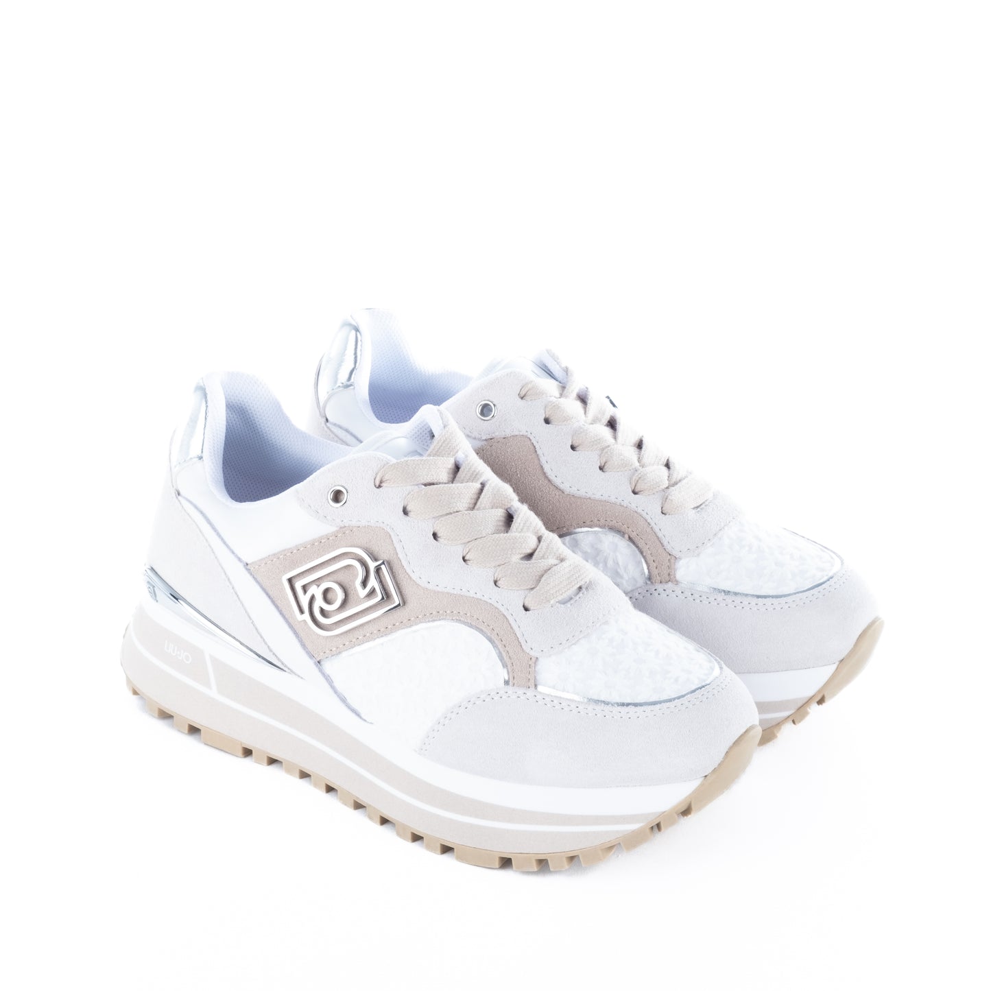 Ténis Mulher Liu Jo Bege/Branco com Detalhes Metálicos