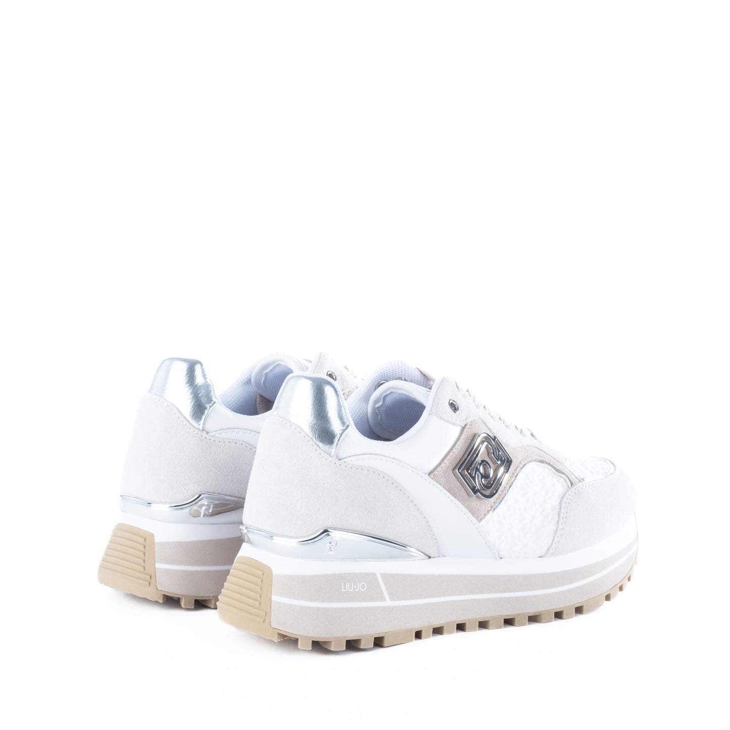 Ténis Mulher Liu Jo Bege/Branco com Detalhes Metálicos