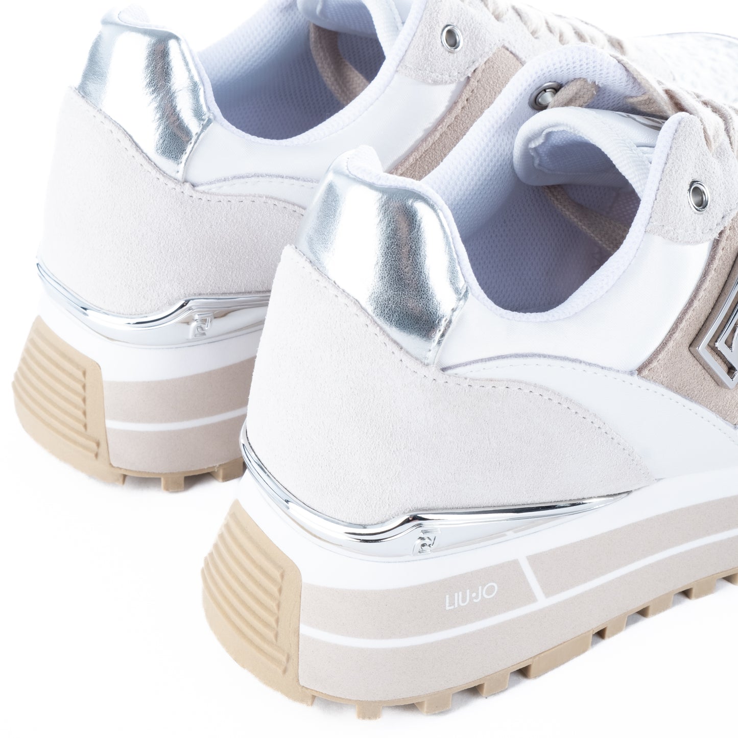 Ténis Mulher Liu Jo Bege/Branco com Detalhes Metálicos