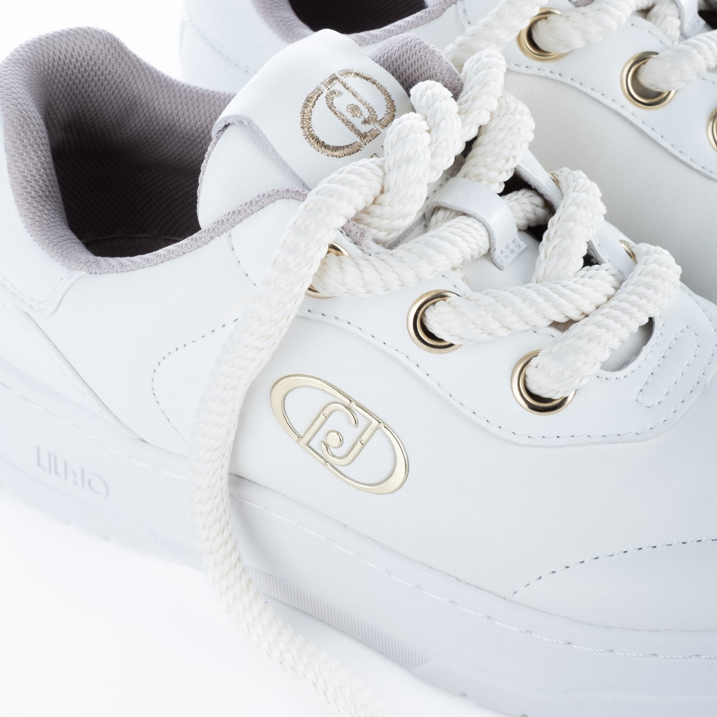 Ténis Mulher Liu Jo Brancos com Detalhes Dourados