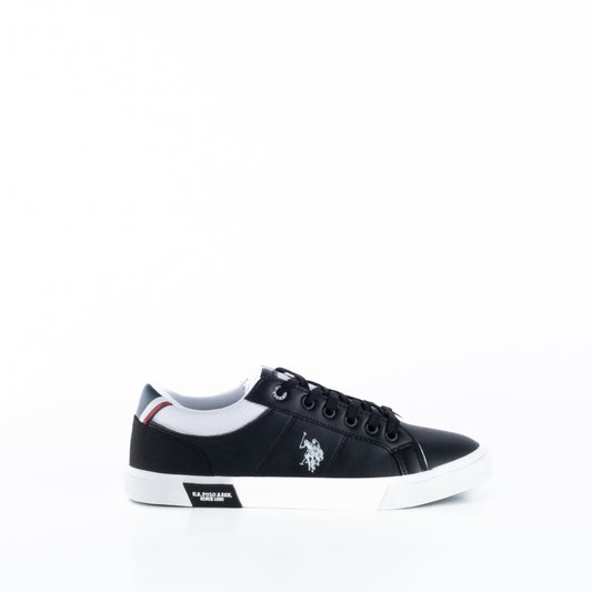 Ténis de Homem US Polo Pretos com Logótipo Bordado e Sola Branca