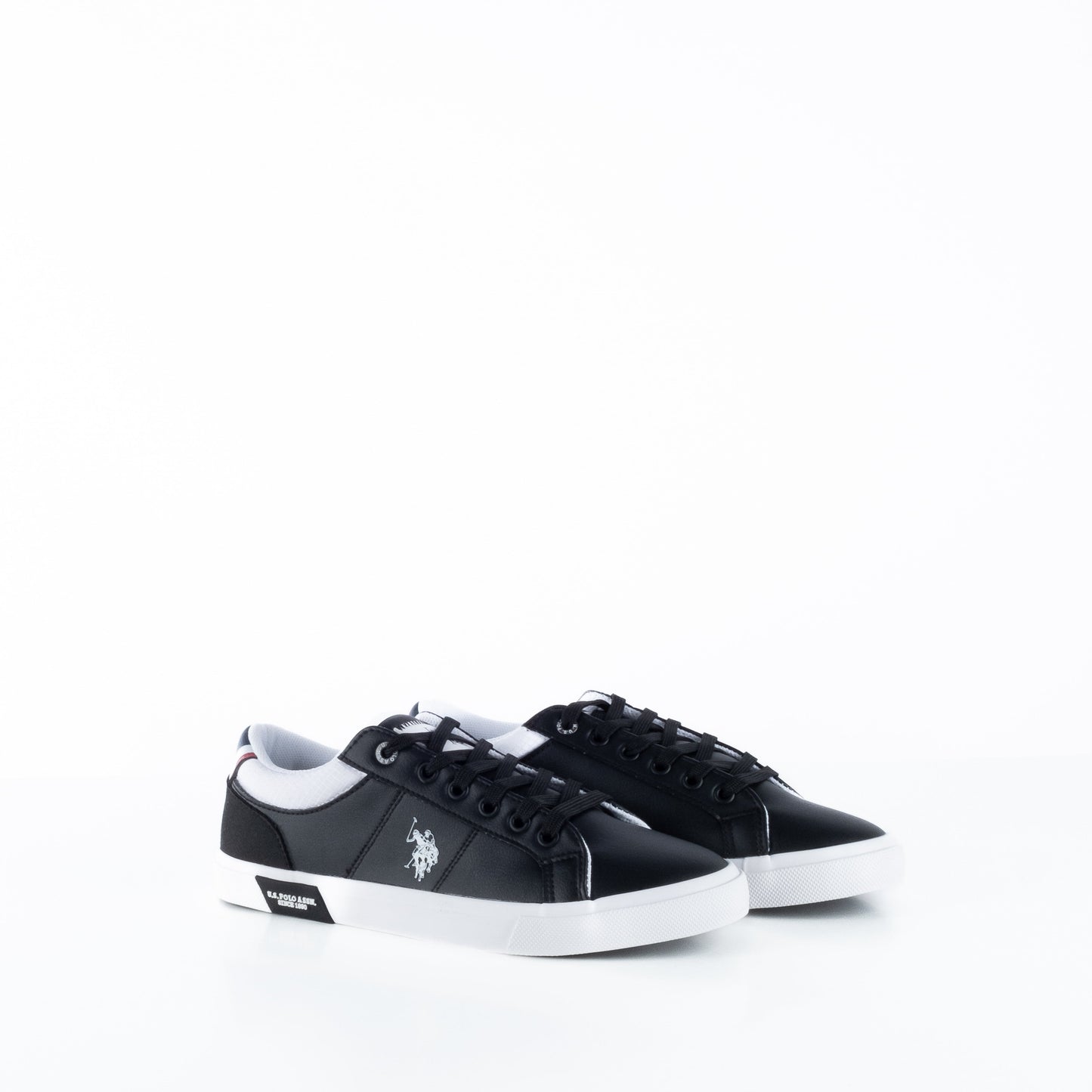 Ténis de Homem US Polo Pretos com Logótipo Bordado e Sola Branca