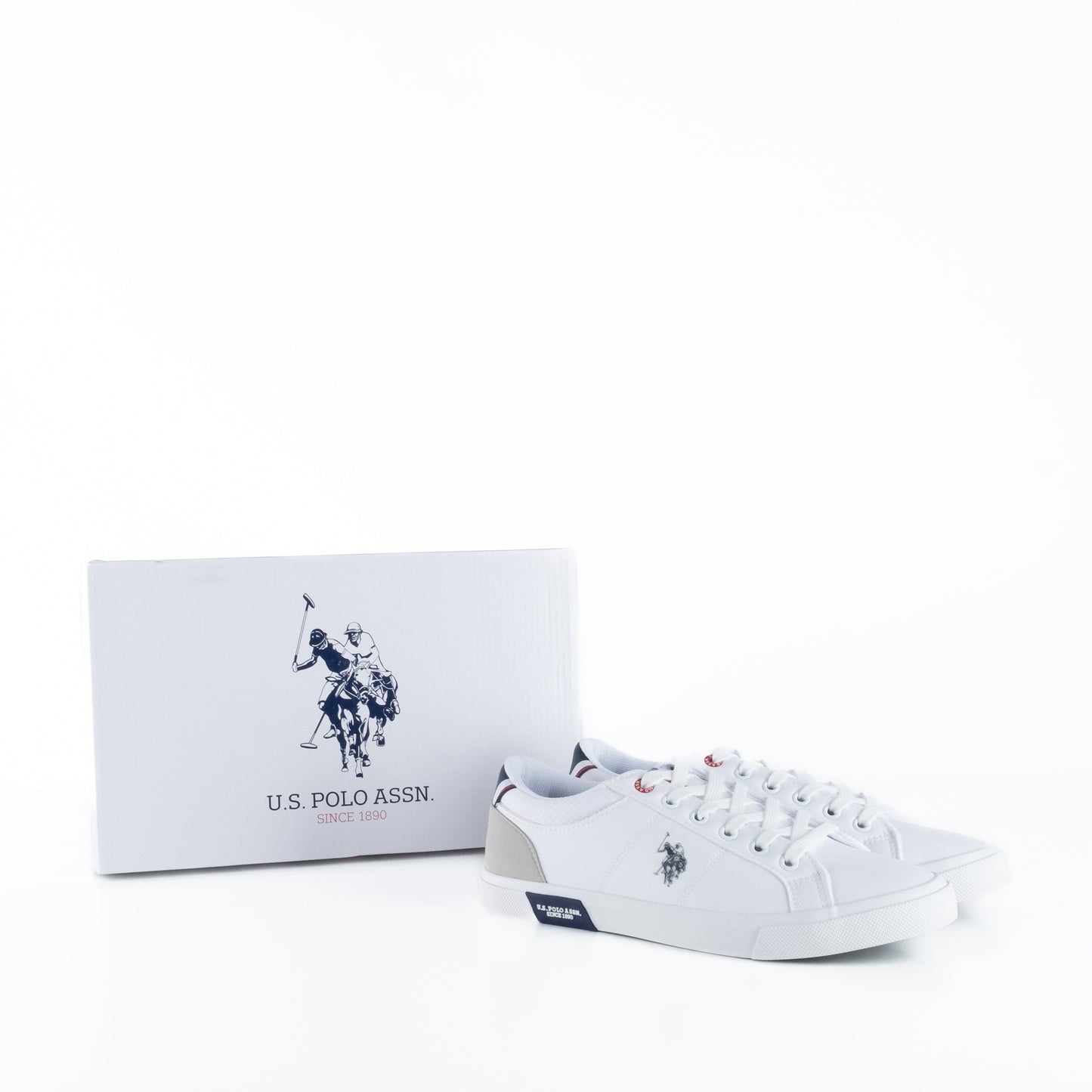 Ténis de Homem US Polo Brancos com Logótipo Bordado e Detalhes Contrastantes