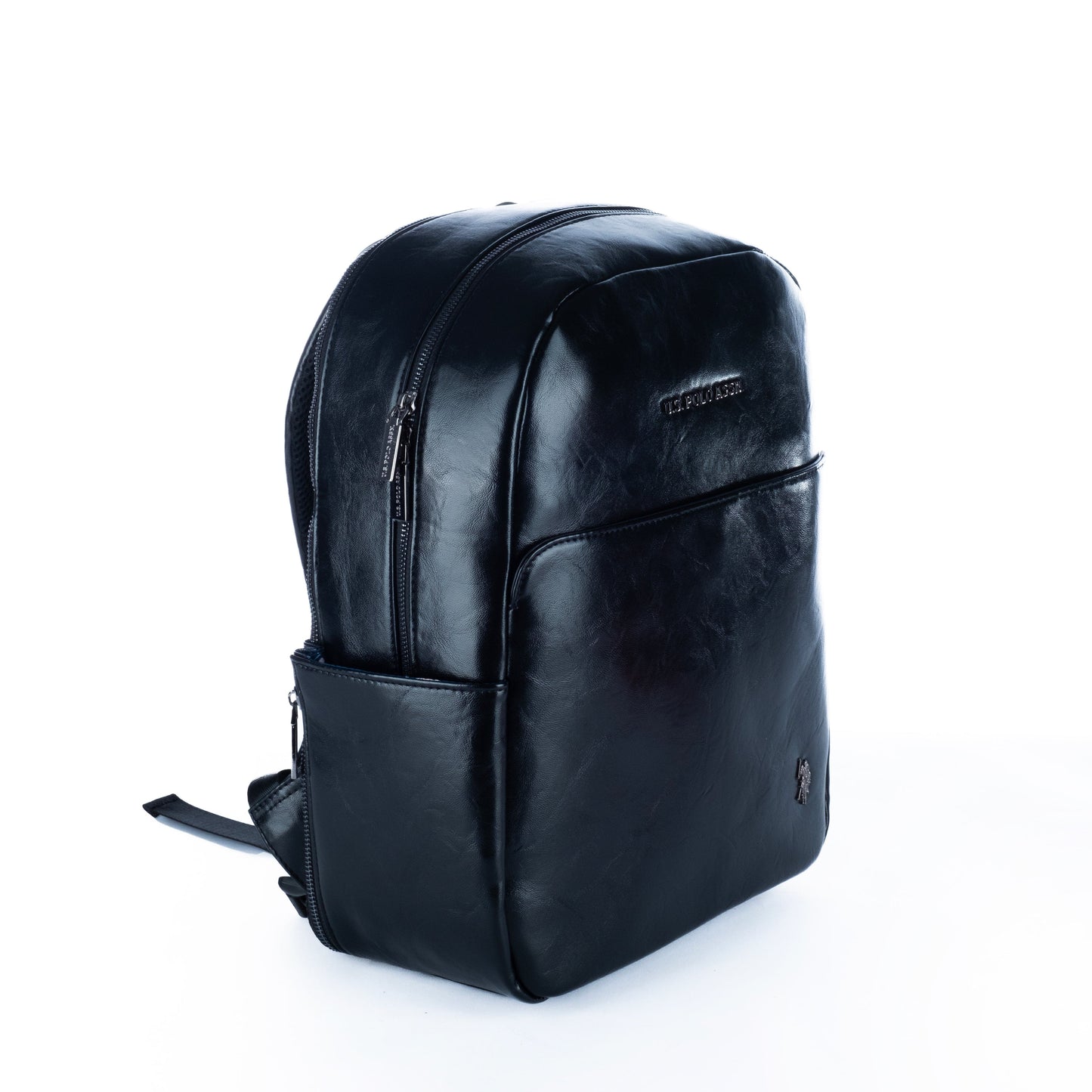 Mochila Unisexo US Polo em Preto Brilhante com Logótipo Discreto