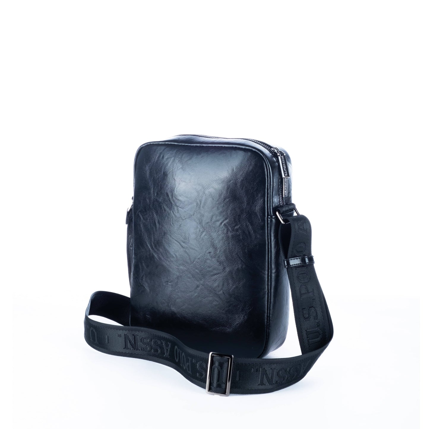 Bolsa Tiracolo de Homem US Polo em Preto Brilhante com Logótipo Discreto