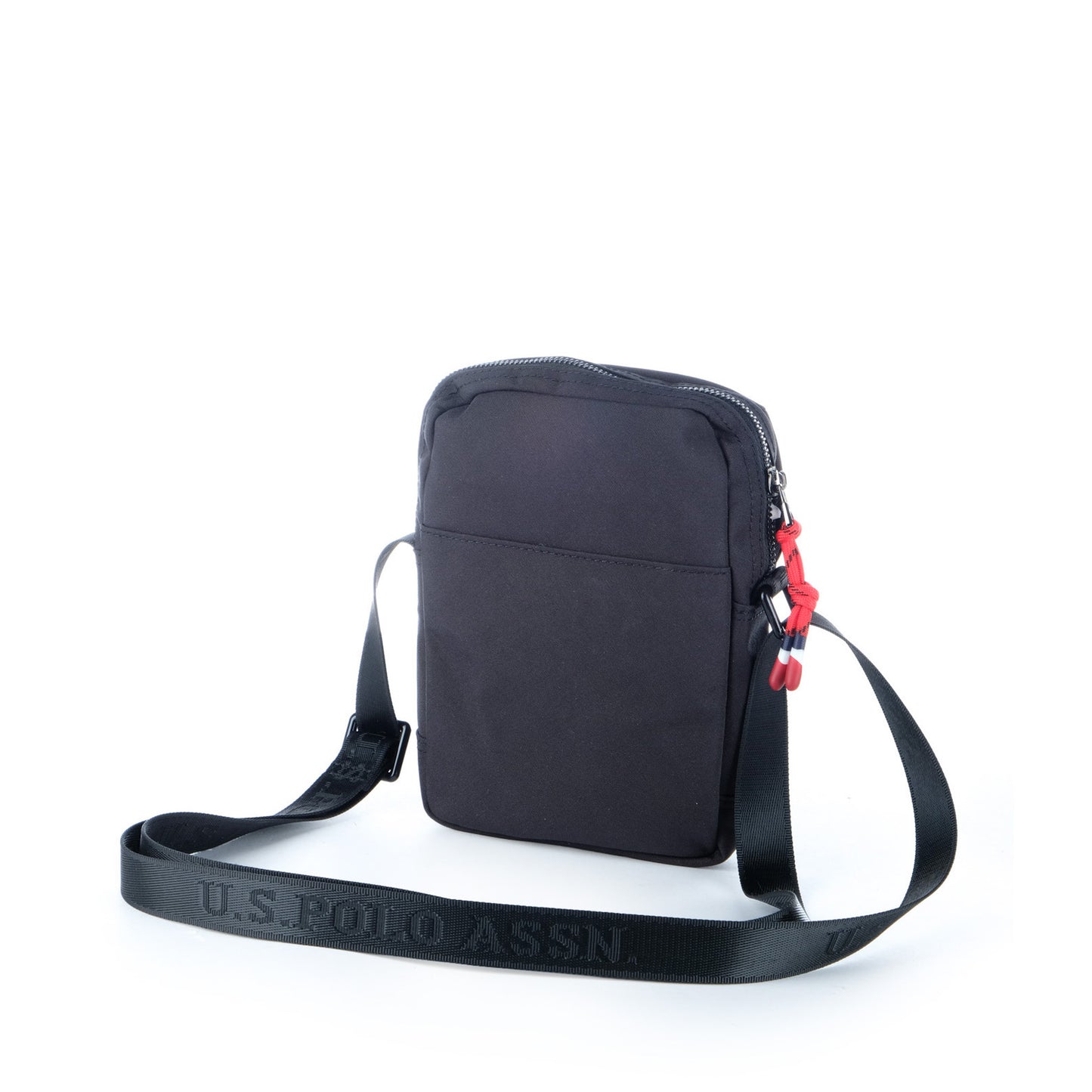 Bolsa Tiracolo Homem U.S. Polo Assn. Preta com Logótipo Frontal e Fechos Contrastantes