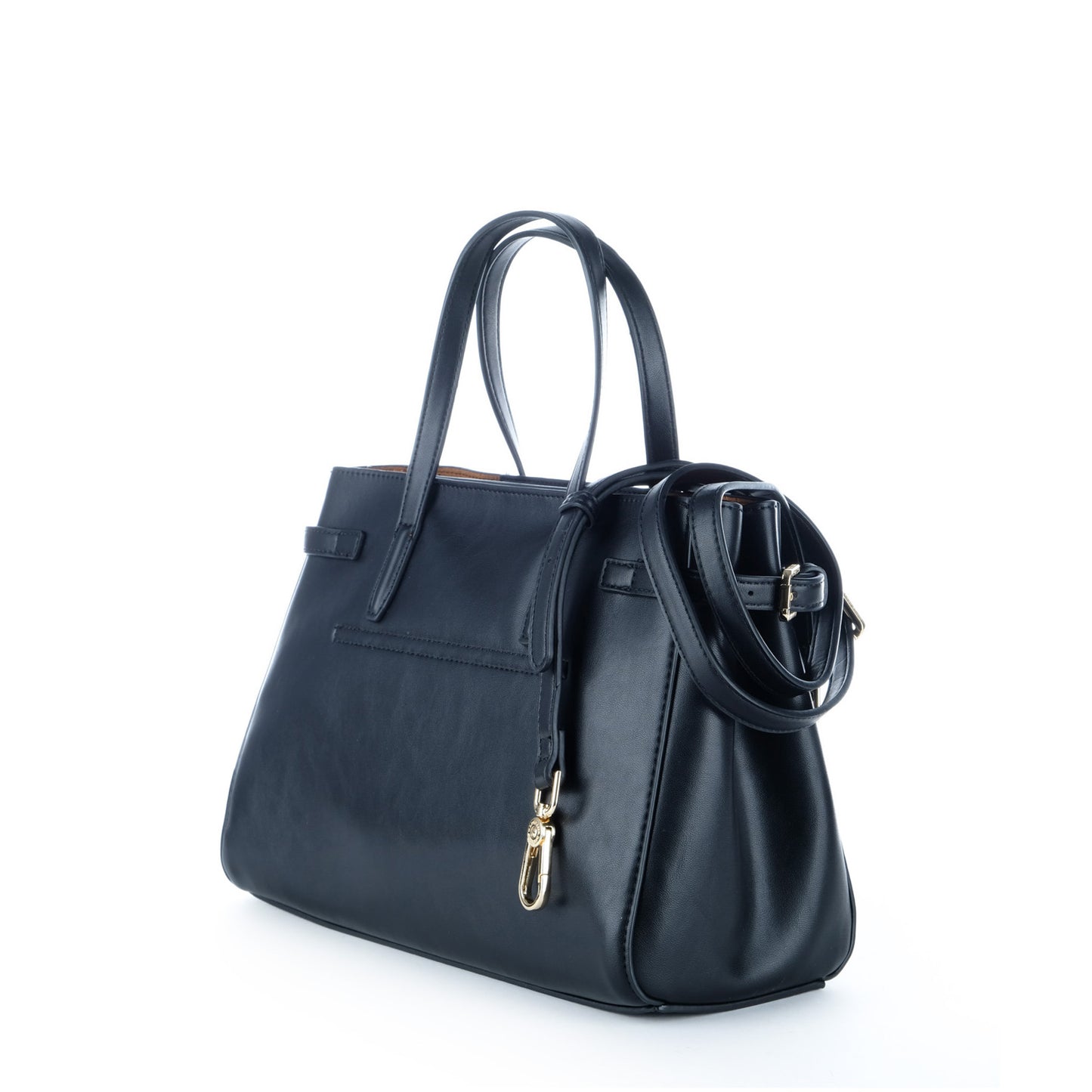 Bolsa Satchel U.S. Polo Assn. Preta com Logótipo Dourado e Alça