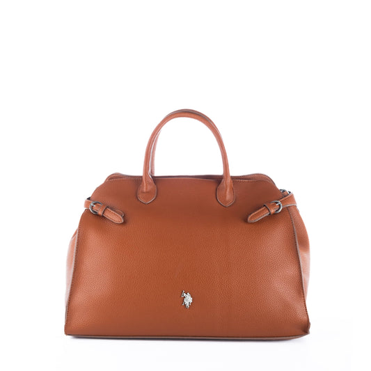 Bolsa Satchel Feminina US Polo Marrom com Detalhes Elegantes