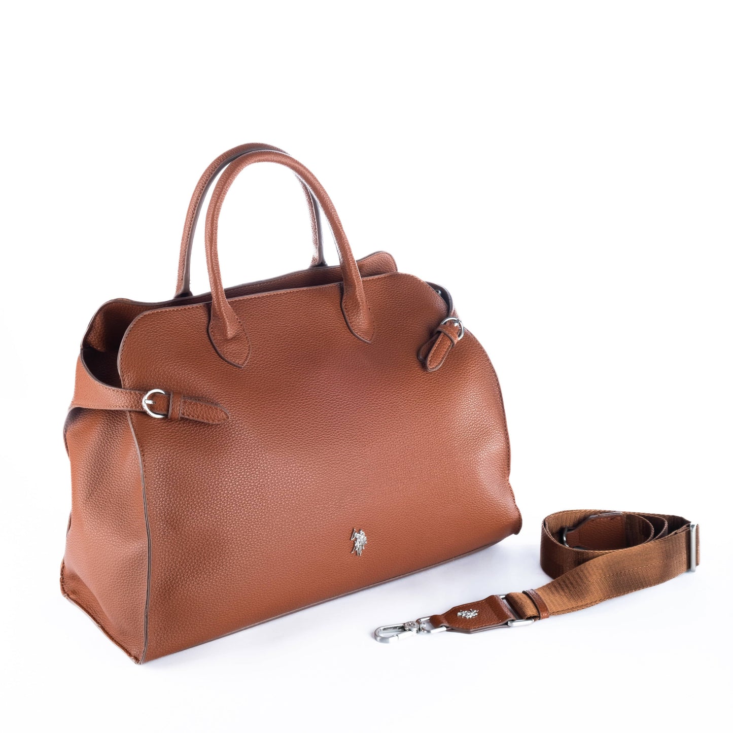 Bolsa Satchel Feminina US Polo Marrom com Detalhes Elegantes