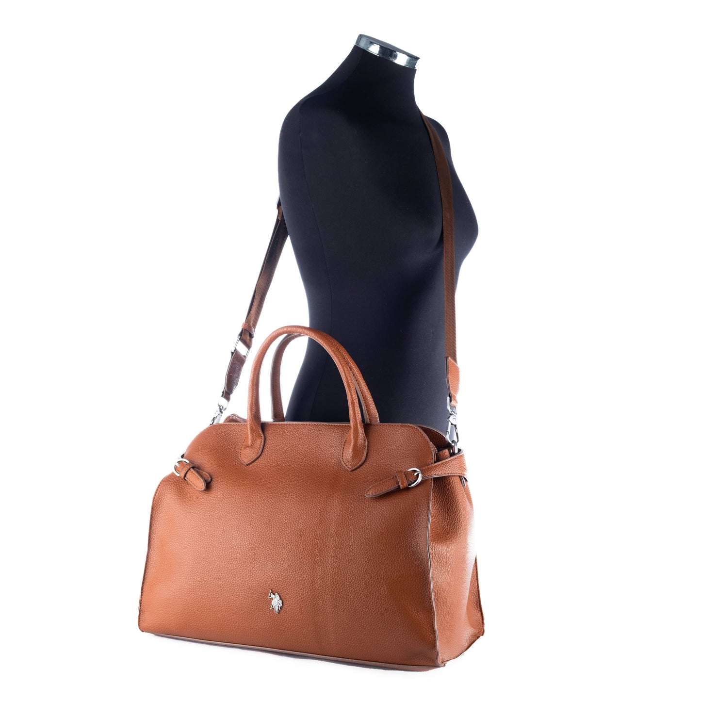 Bolsa Satchel Feminina US Polo Marrom com Detalhes Elegantes