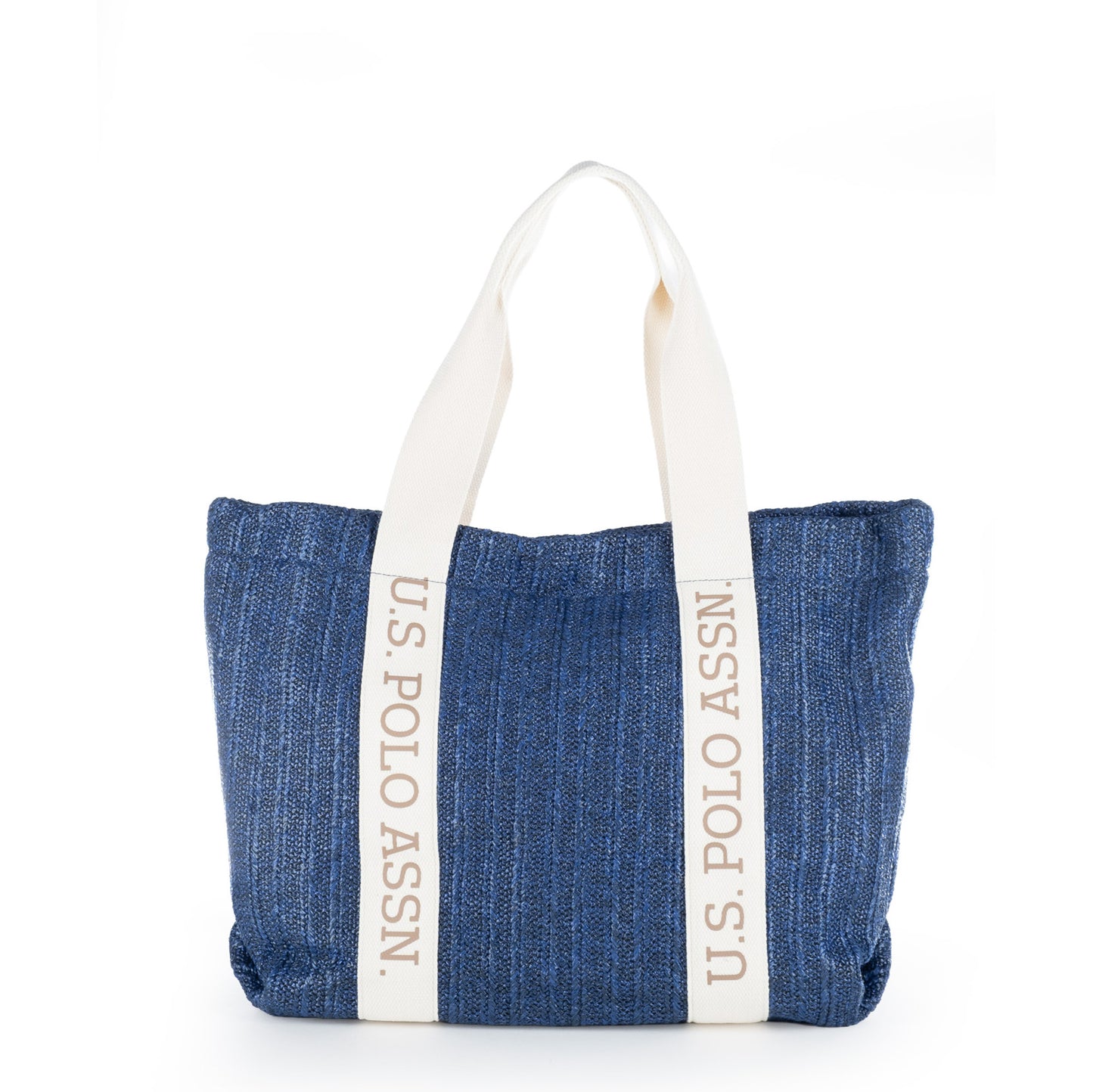 Bolsa Tote U.S. Polo Assn. Azul com Alças Brancas e Logótipo