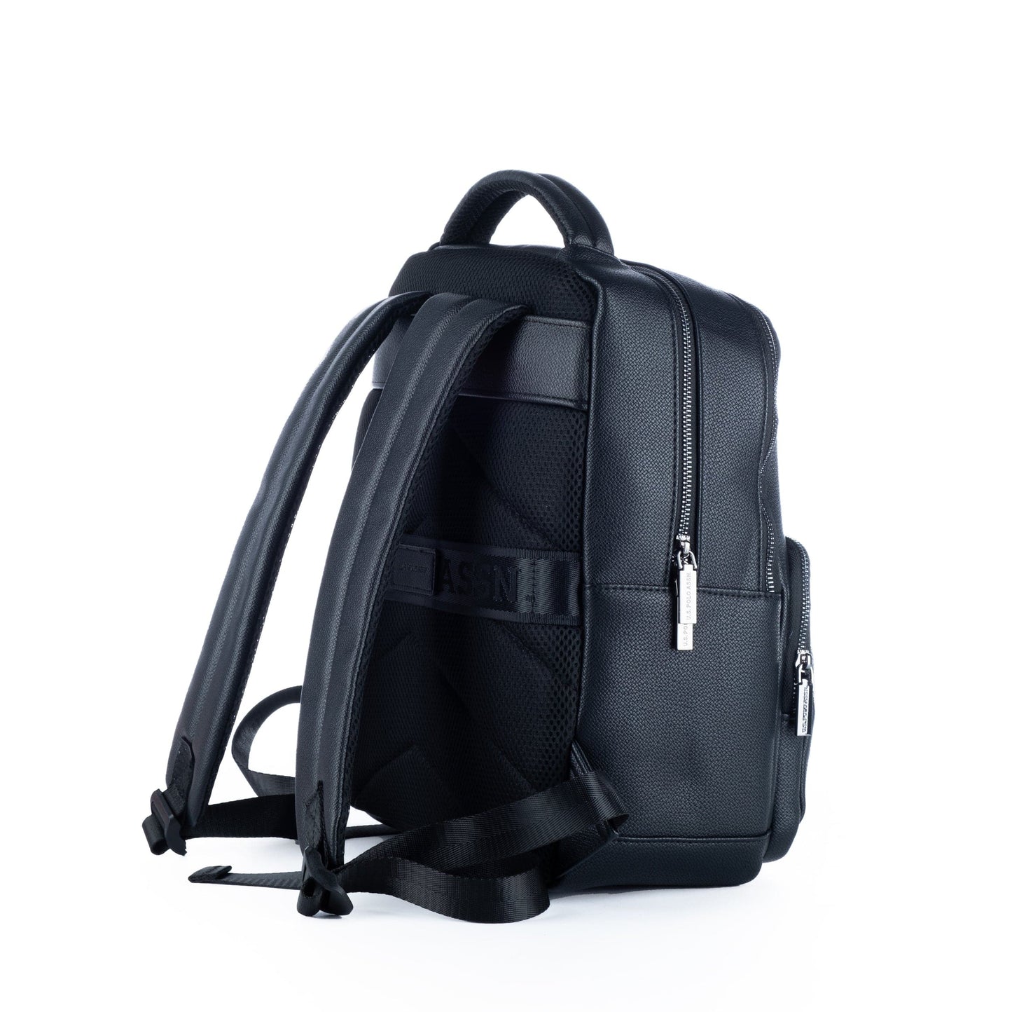 Mochila Unisexo US Polo Preta com Bolso Frontal e Logótipo Metálico