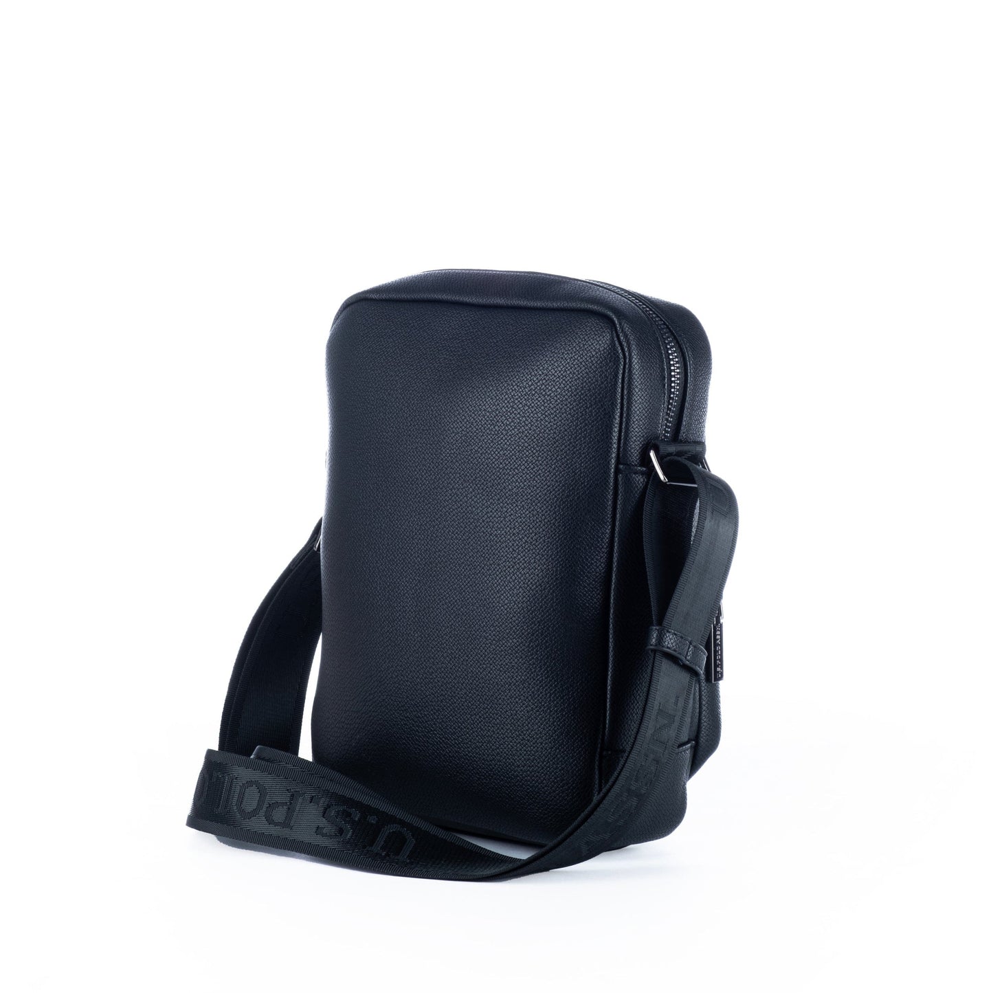 Bolsa Tiracolo de Homem US Polo Preta com Bolsos Frontais e Logótipo Metálico