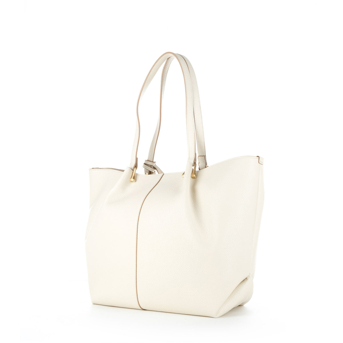 Bolsa Tote U.S. Polo Assn. Branca com Logótipo e Detalhes Dourados