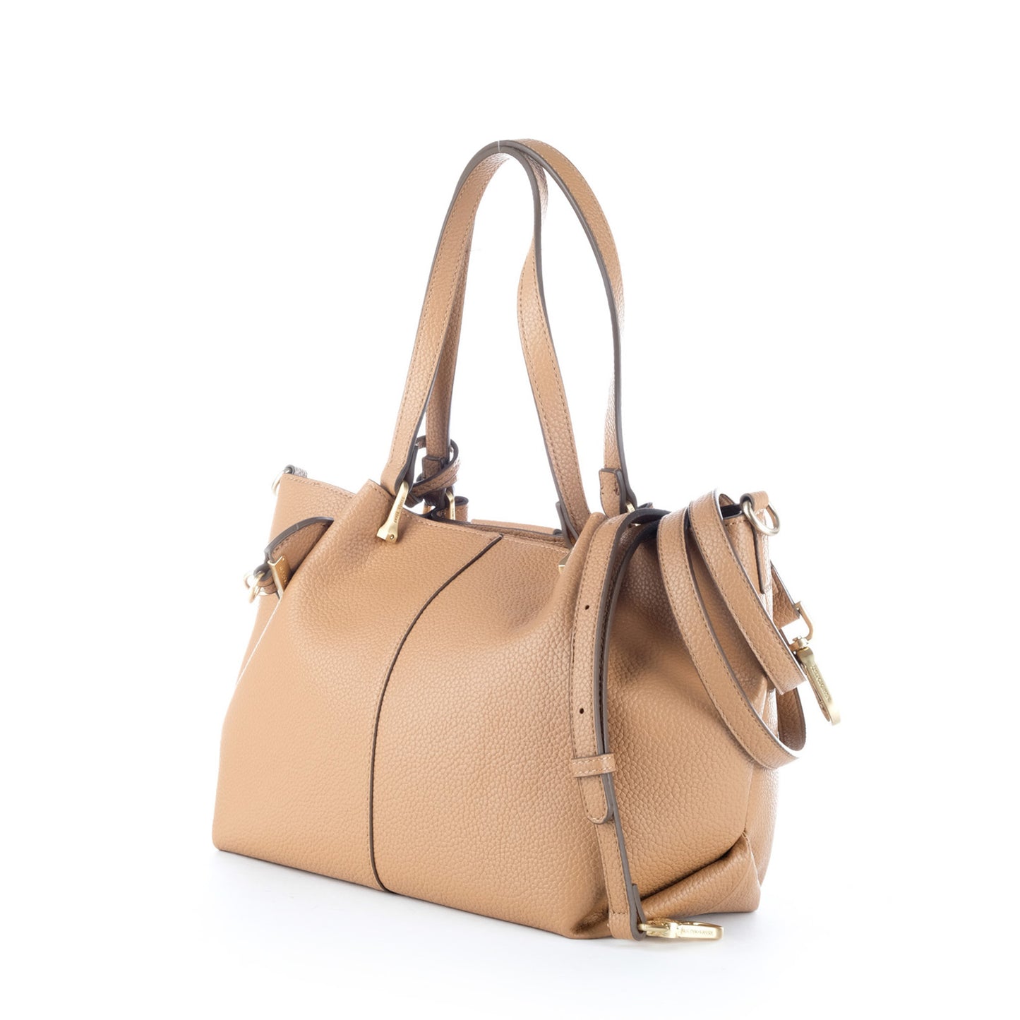 Bolsa Tote U.S. Polo Assn. Castanha com Textura Granulada e Detalhes Dourados
