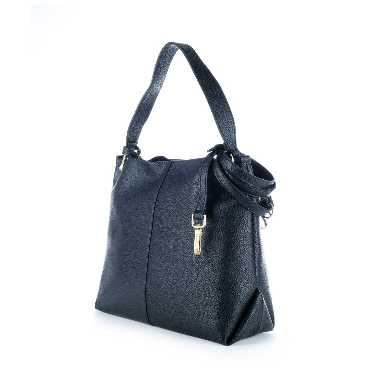 Bolsa de Ombro U.S. Polo Assn. Preta com Logótipo Dourado e Alça