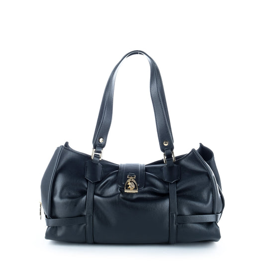 Bolsa de Ombro U.S. Polo Assn. Azul Escuro com Detalhe Metálico Frontal