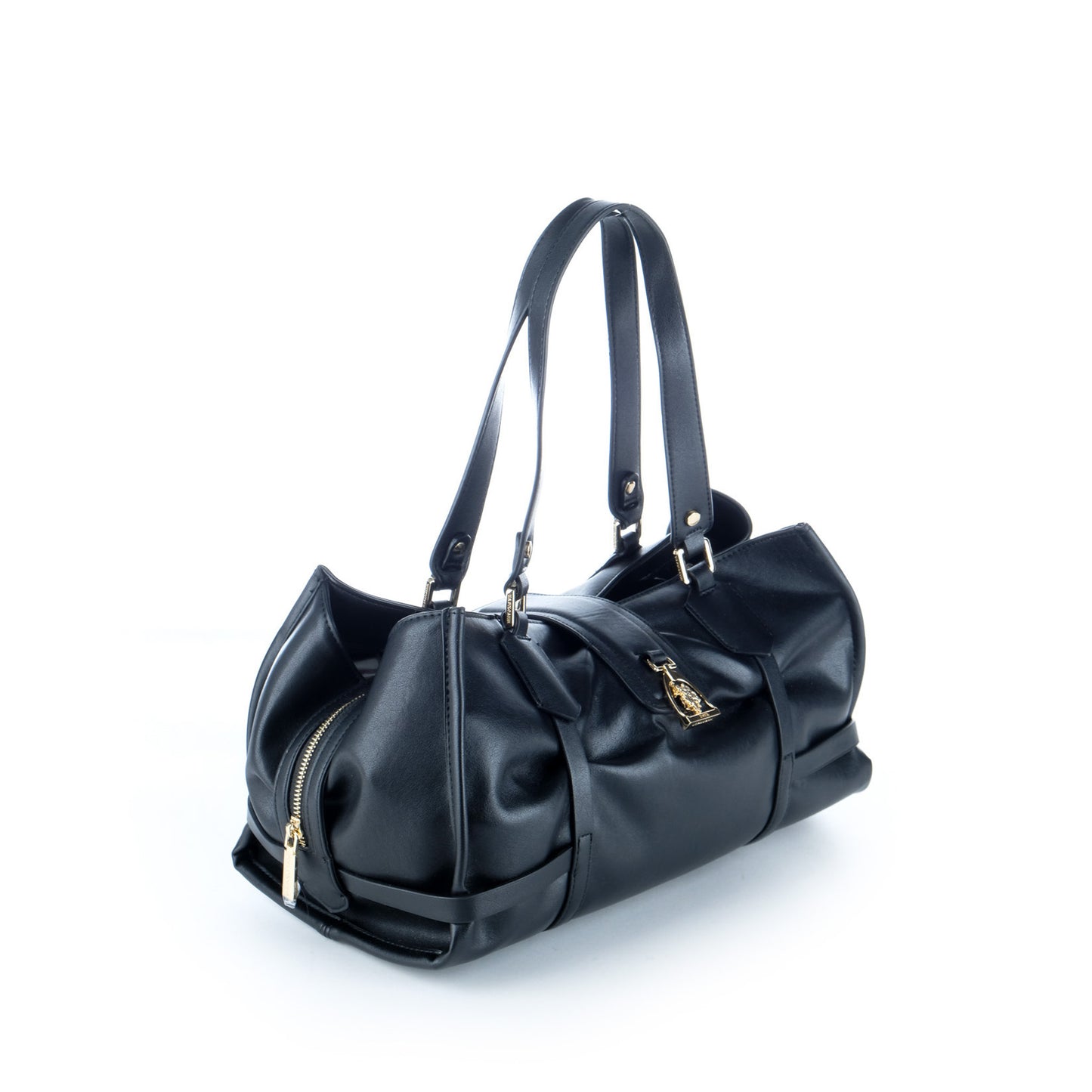 Bolsa de Ombro U.S. Polo Assn. Azul Escuro com Detalhe Metálico Frontal