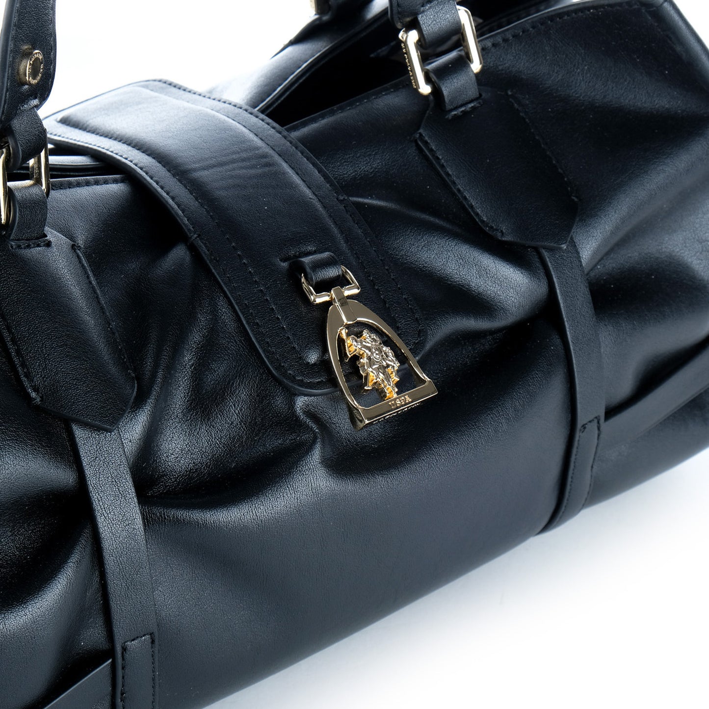 Bolsa de Ombro U.S. Polo Assn. Azul Escuro com Detalhe Metálico Frontal
